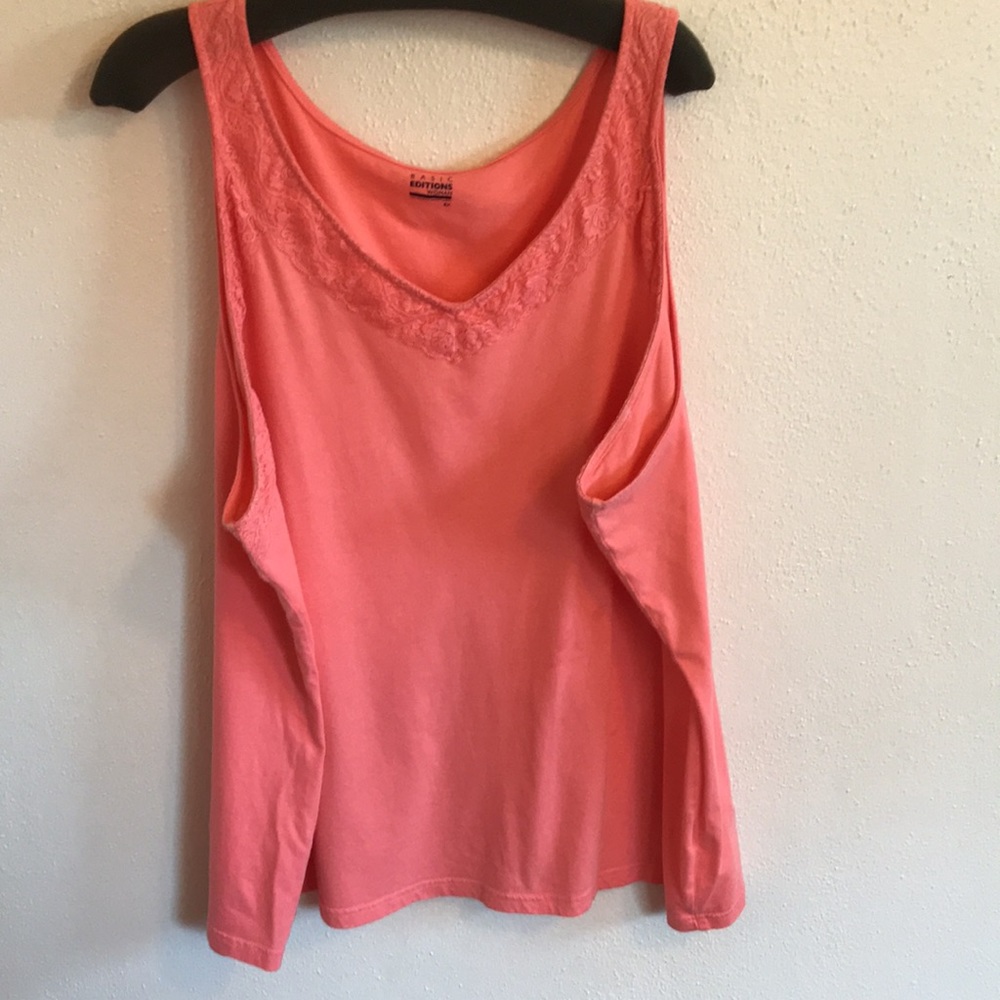 61) 🧡BASIC EDITIONS Coral t-tank $firm$ - Picture 5 of 6